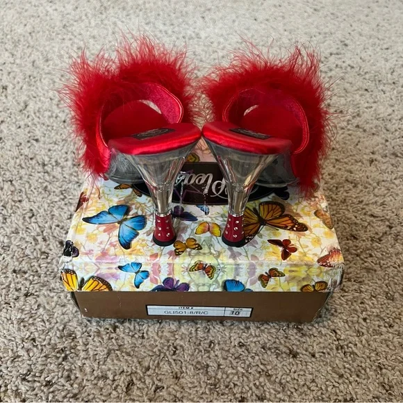 NWOT Fabulicious Glory Red Slippers - Picture 2 of 3